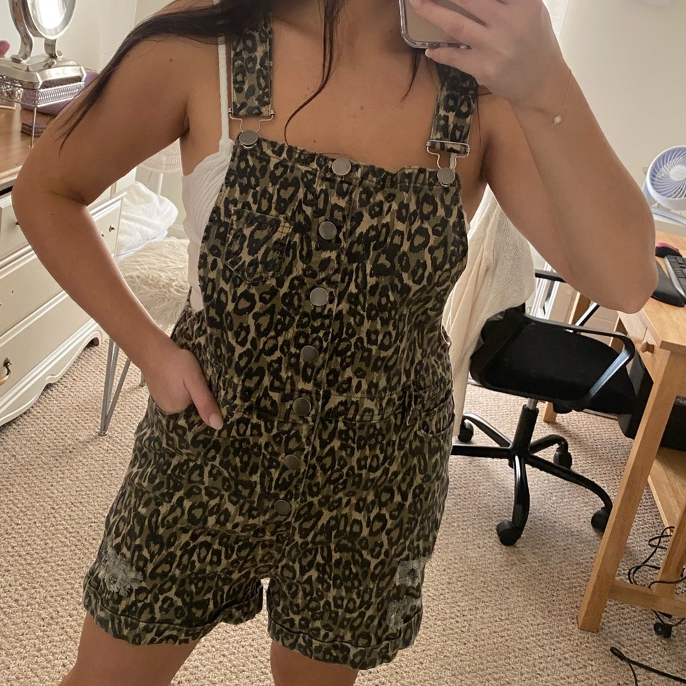 Leopard Print Overalls